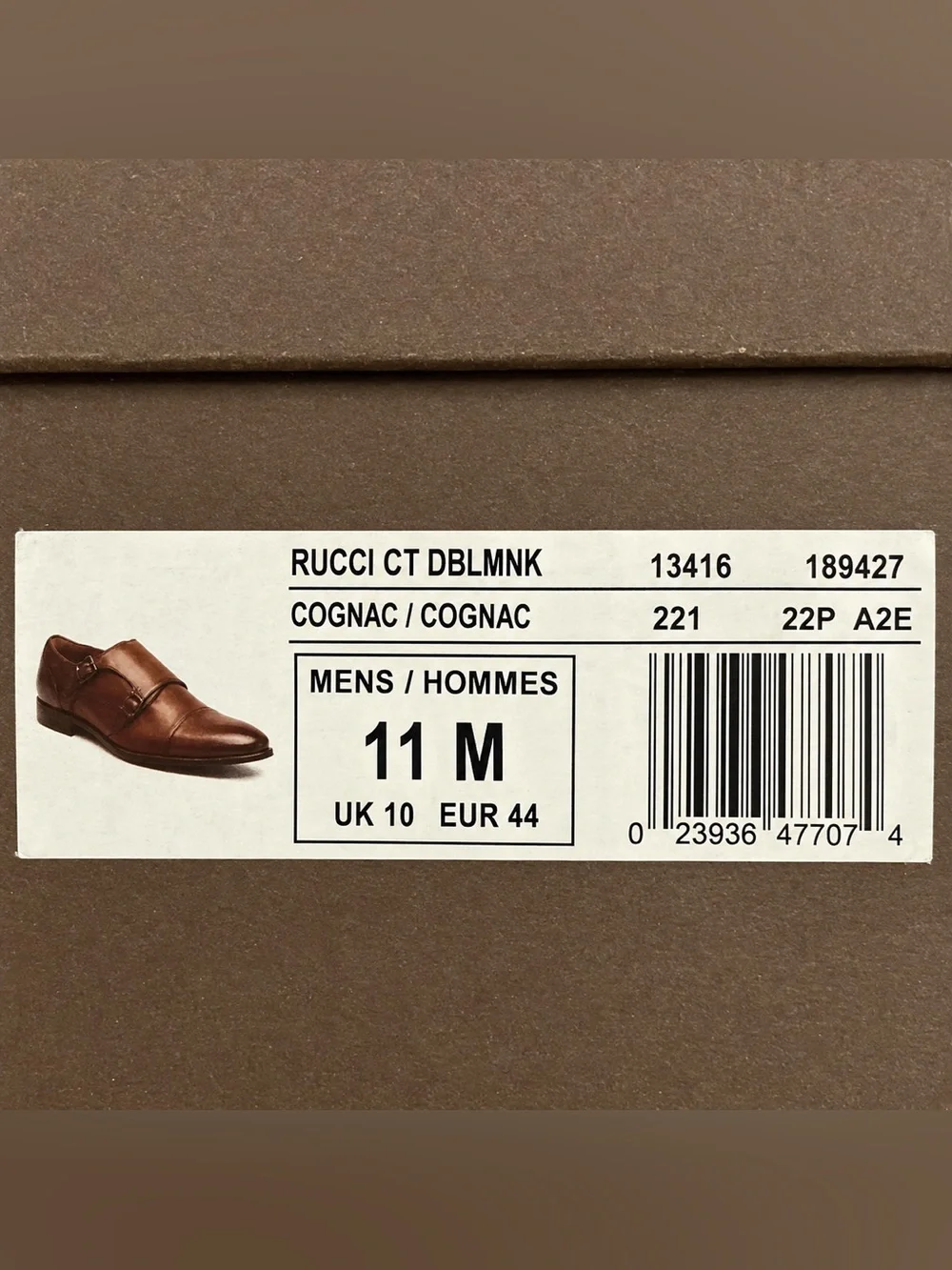 Florsheim Monk Strap Shoes 11M - Cognac, New in Box